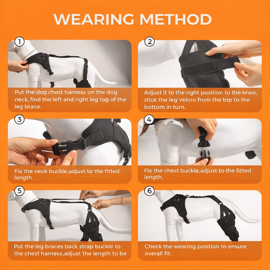 Lispoo Dog Rear Leg Support Brace with Chest Harness