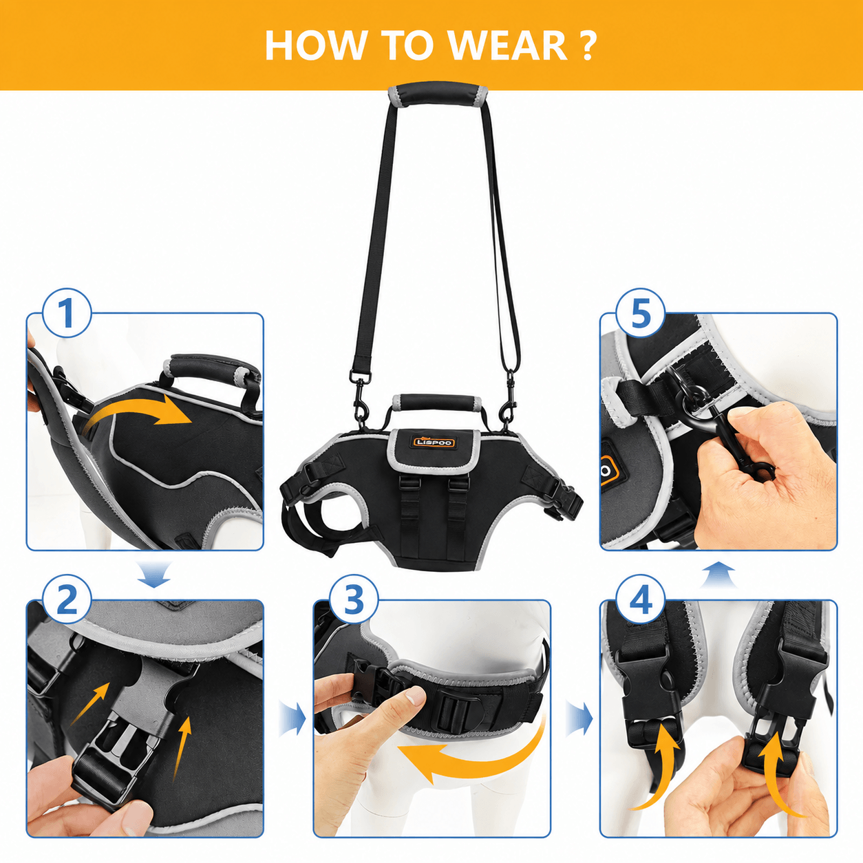 Lispoo Dog Harness Lift Assist