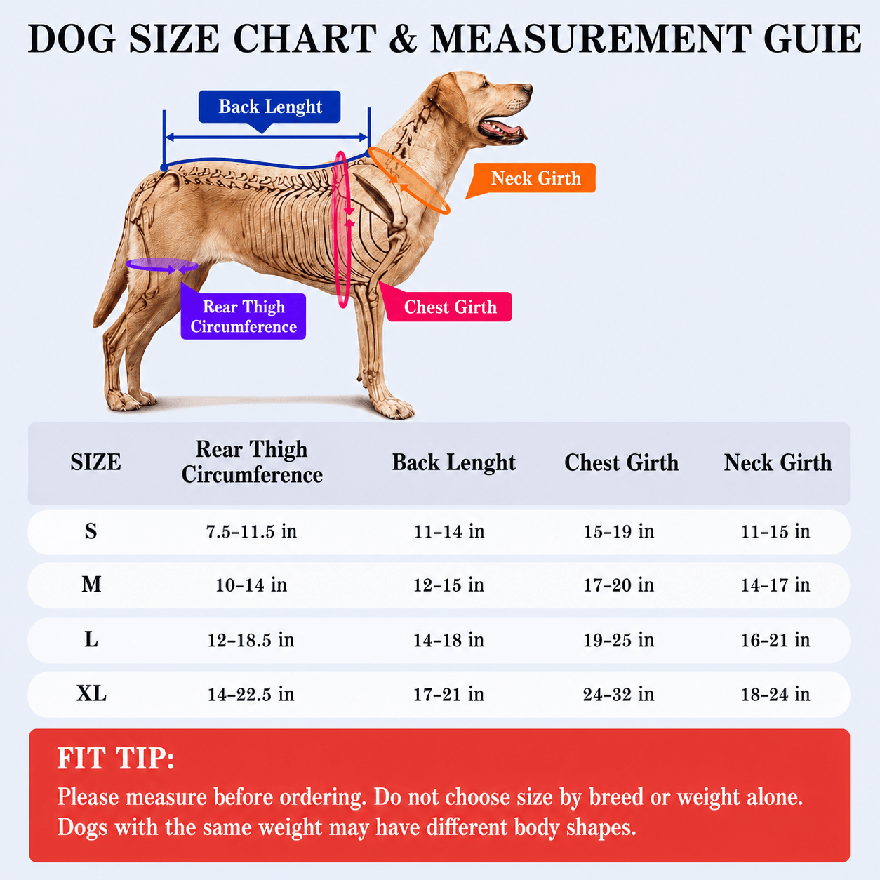 Lispoo Dog Lifting Harness for Disabled & Senior Dogs