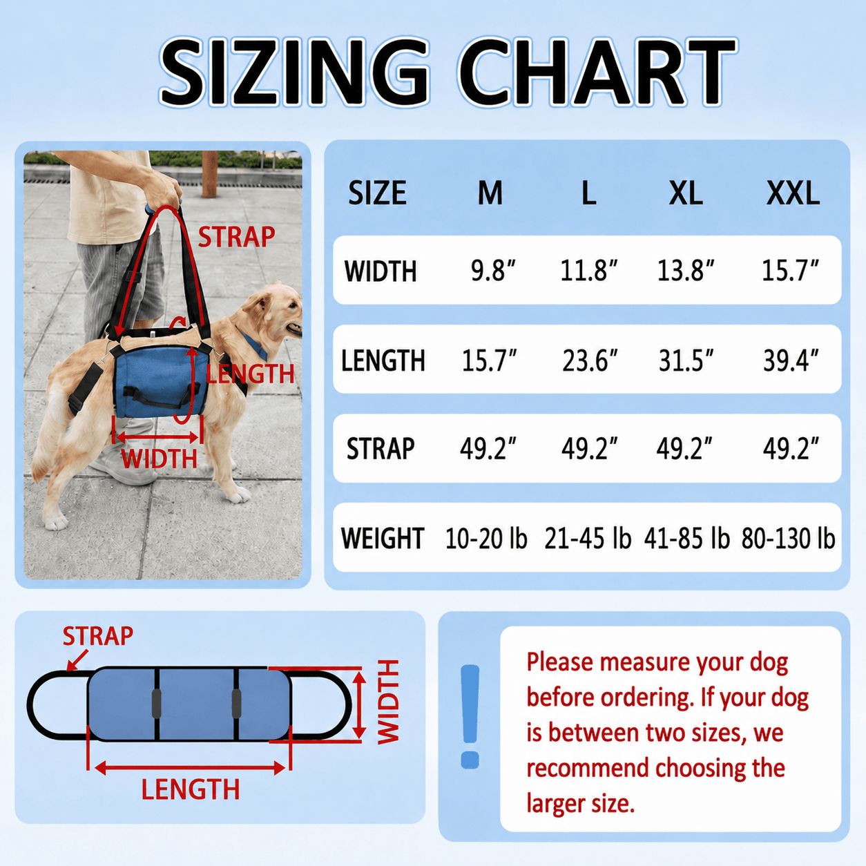 Lispoo Dog Lift Harness for Senior & Injured Dogs
