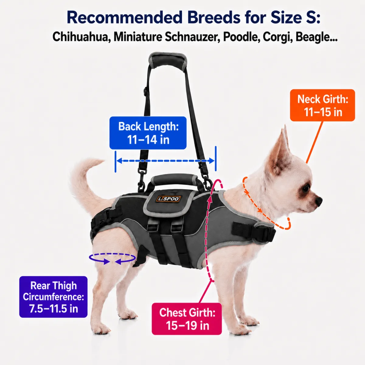 Lispoo Dog Lifting Harness for Disabled & Senior Dogs