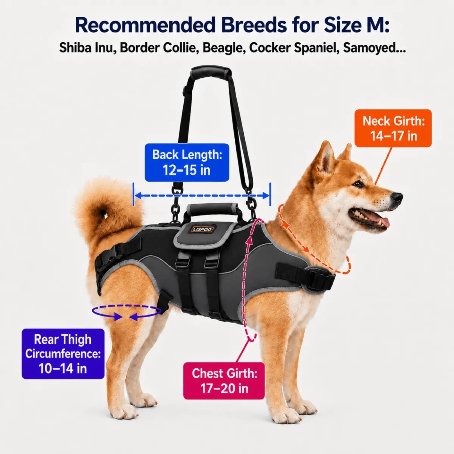 Lispoo Dog Lifting Harness for Disabled & Senior Dogs