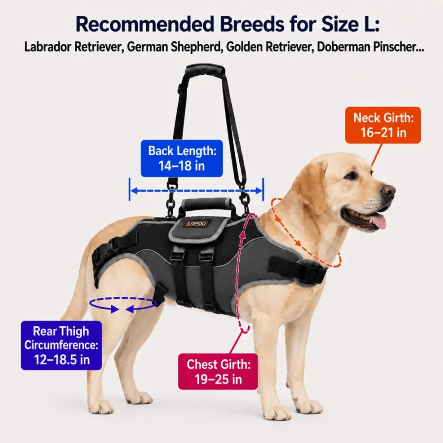 Lispoo Dog Lifting Harness for Disabled & Senior Dogs