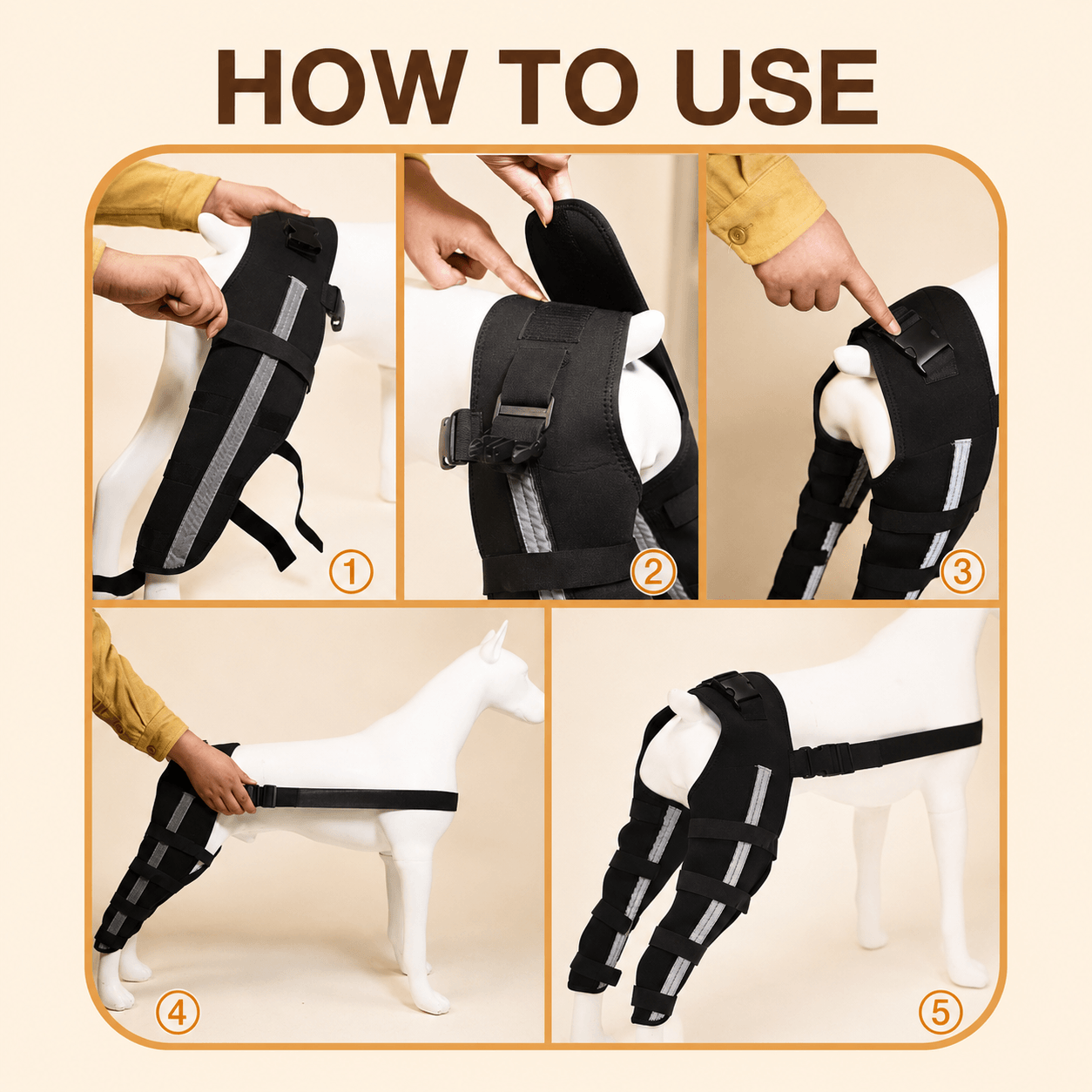 Lispoo Adjustable Dog ACL Knee Brace