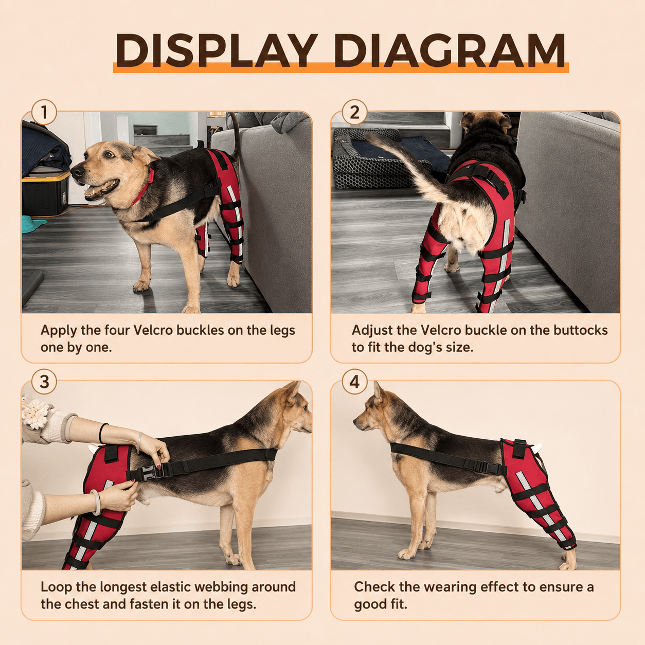 Lispoo Adjustable Dog ACL Knee Brace