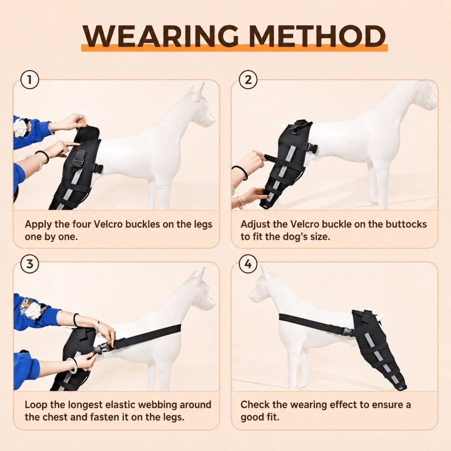 Lispoo Adjustable Dog ACL Knee Brace