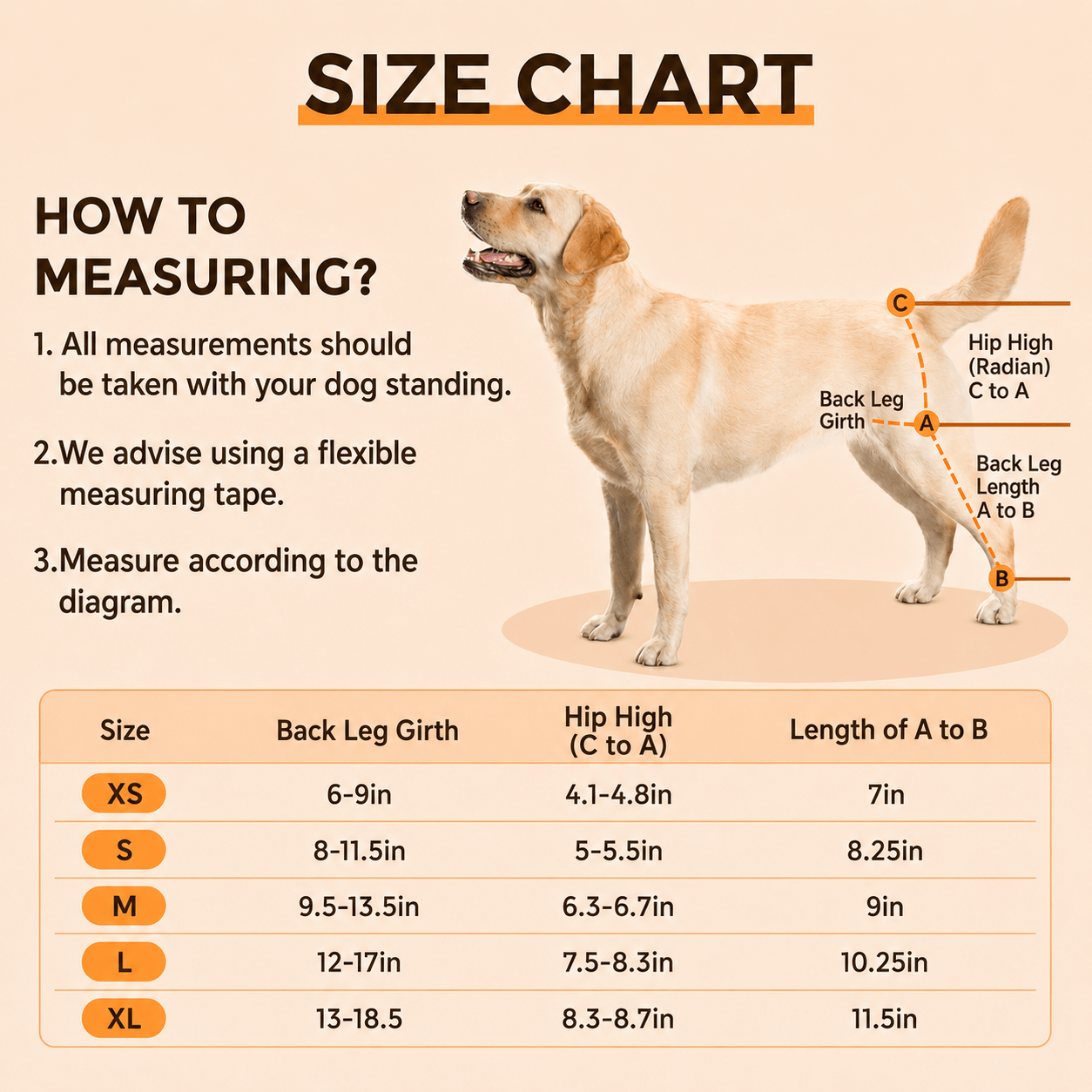 Lispoo Adjustable Dog ACL Knee Brace