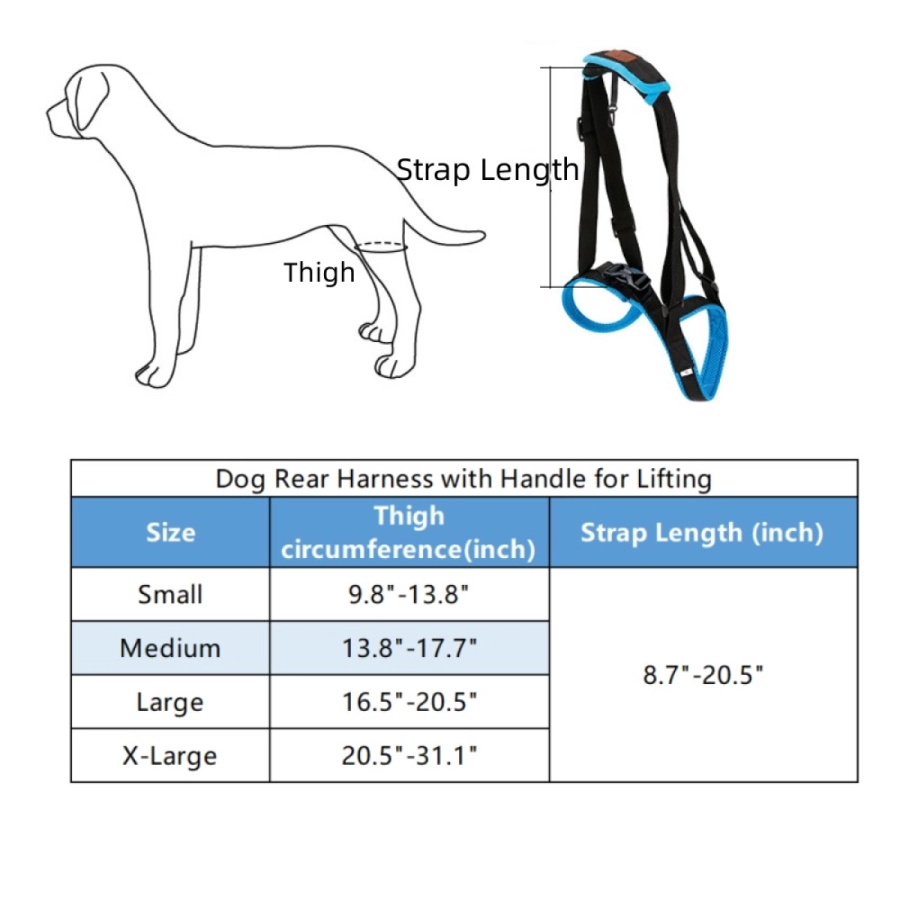 Lispoo Dog Rear Leg Harness with Handle for Lifting