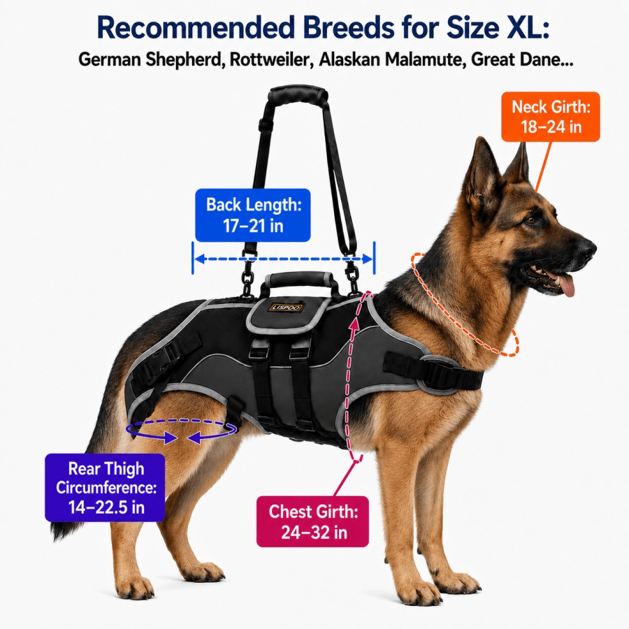 Lispoo Dog Lifting Harness for Disabled & Senior Dogs