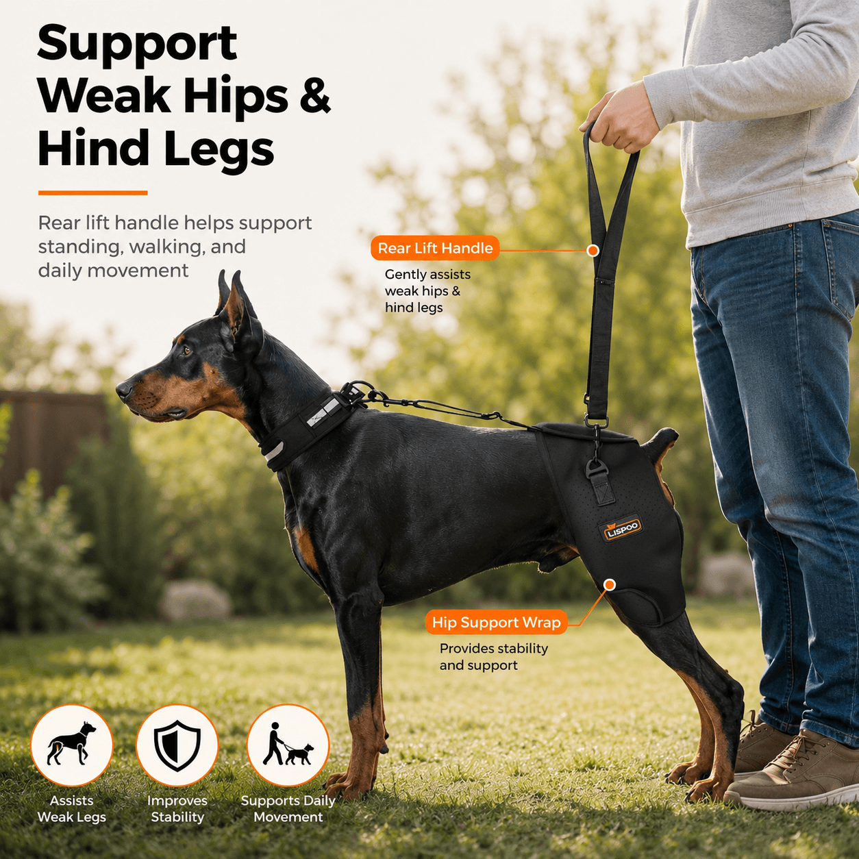 Lispoo Dog Hip Dysplasia Brace for Large Dogs