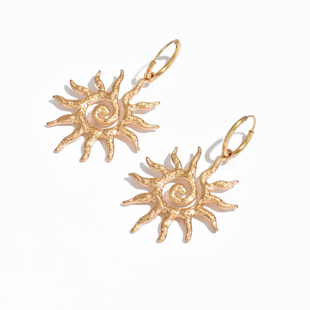 Sunburst Design Dangle Earrings