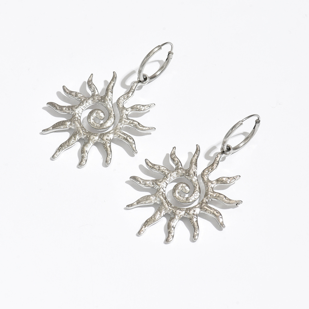 Sunburst Design Dangle Earrings