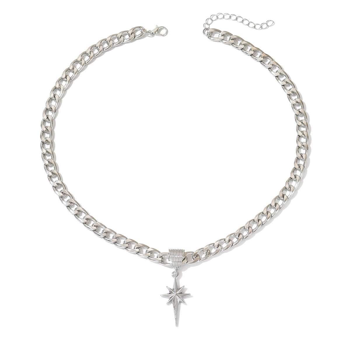 Star Pendant Cuban Chain Necklace