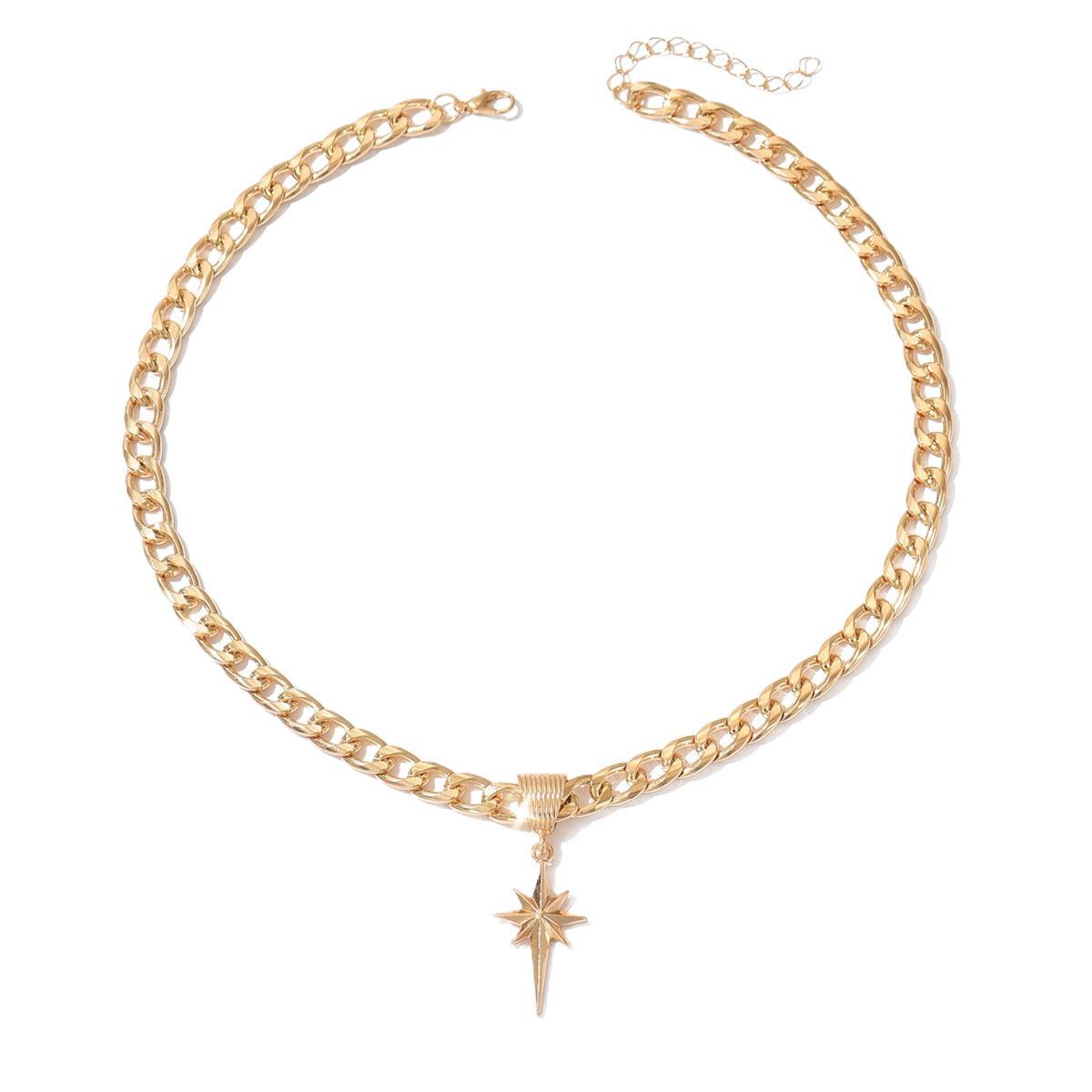 Star Pendant Cuban Chain Necklace