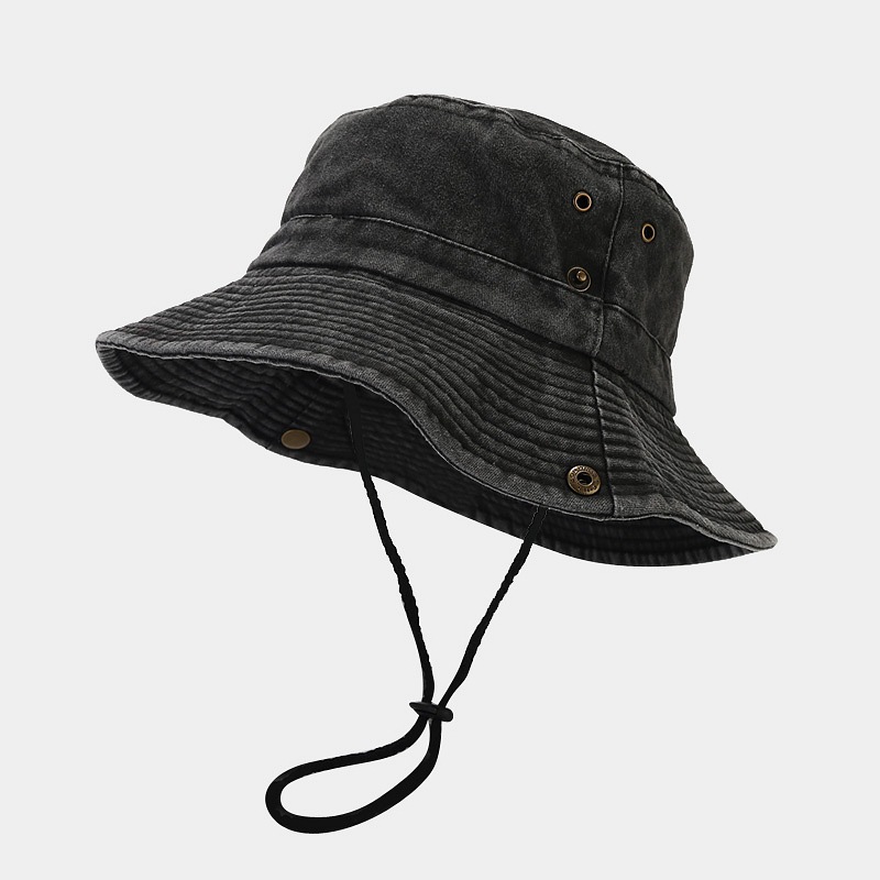 Washed Wide Brim Bucket Hat
