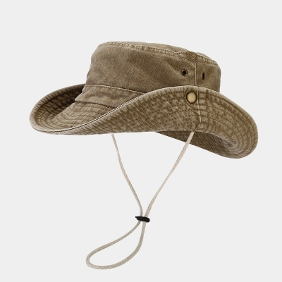 Washed Wide Brim Bucket Hat 02