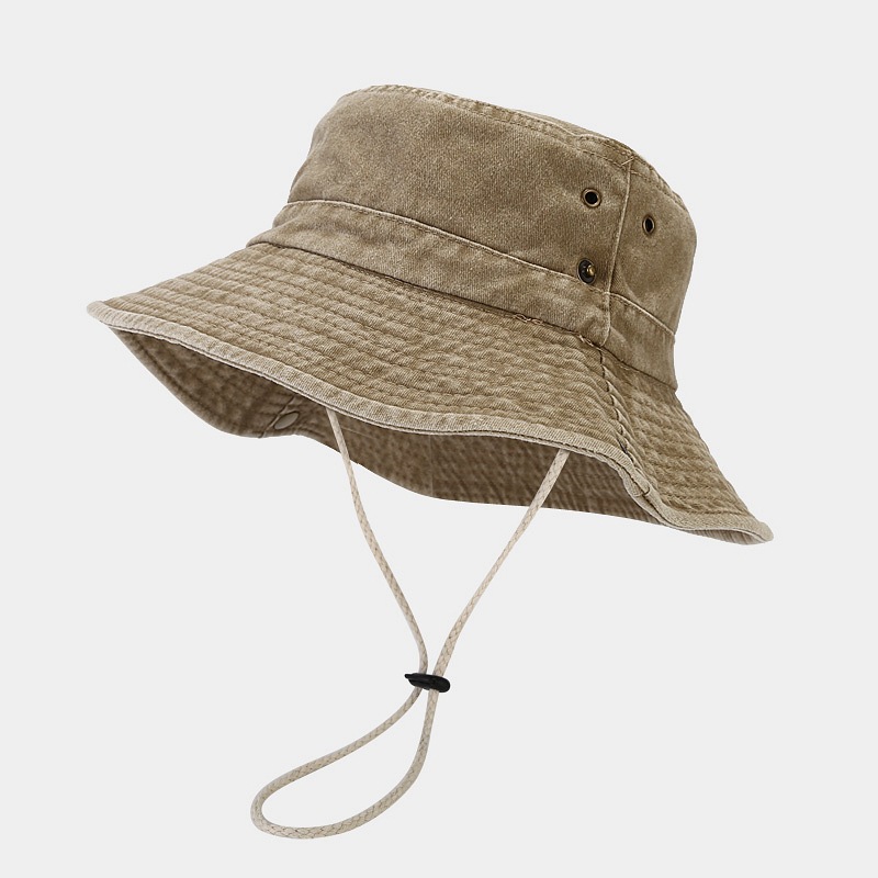 Washed Wide Brim Bucket Hat