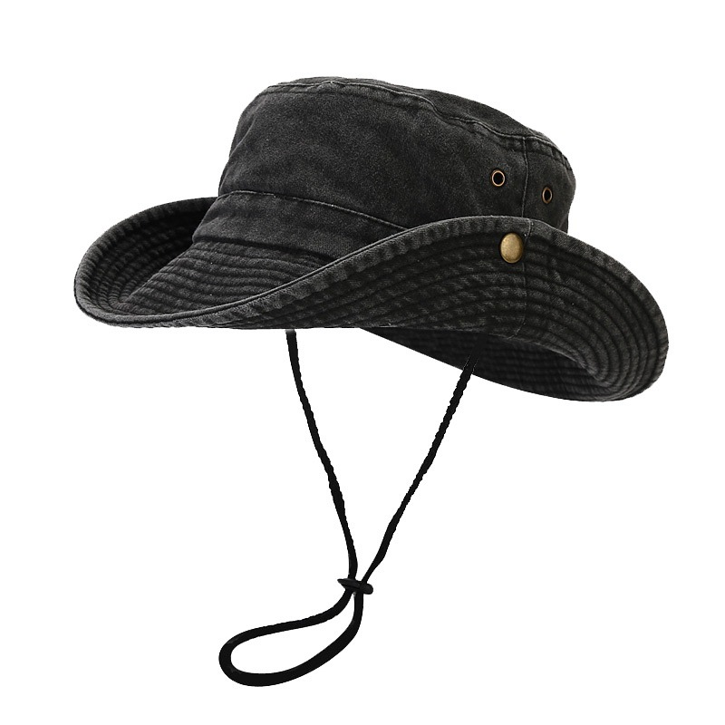 Washed Wide Brim Bucket Hat