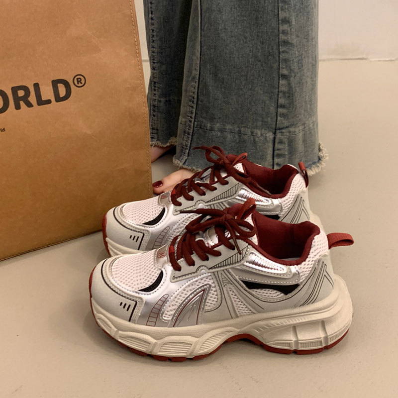 Women Chunky Sneakers Breathable Height Increase Shoes