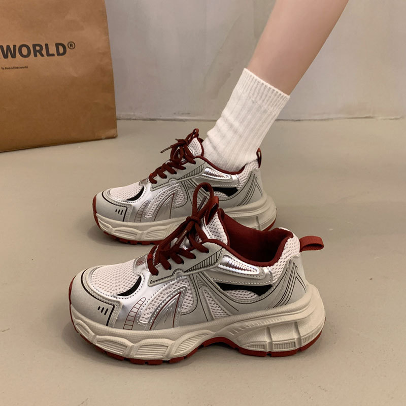 Women Chunky Sneakers Breathable Height Increase Shoes