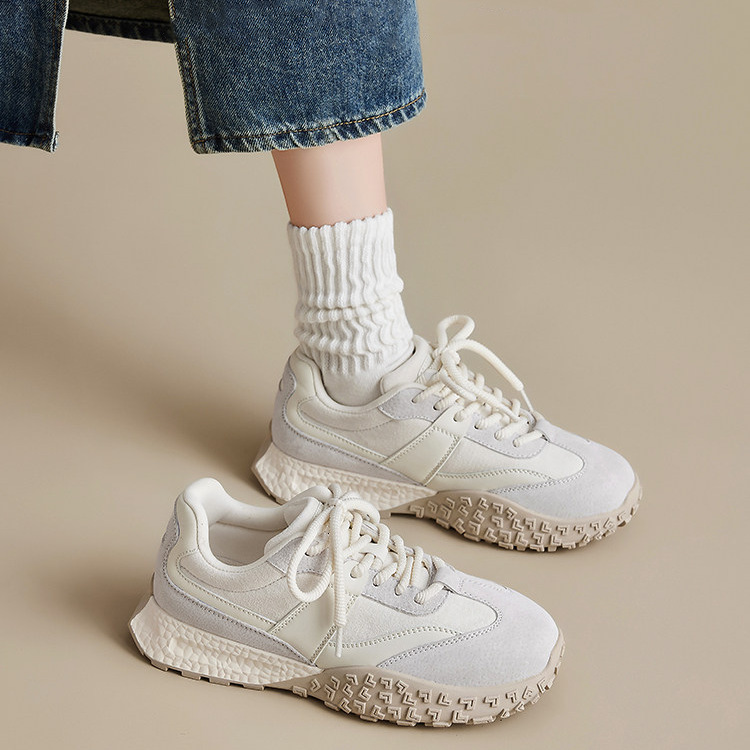 Women Pink White Soft Leather German Trainers Casual Sneakers