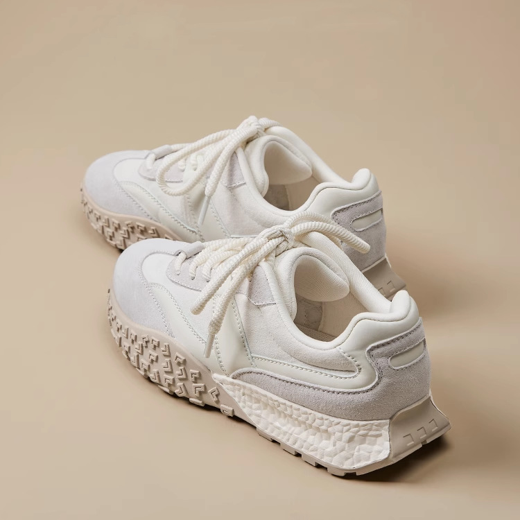 Women Pink White Soft Leather German Trainers Casual Sneakers
