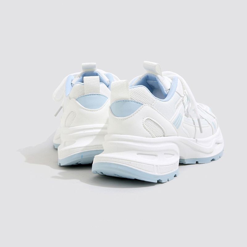 Women's Sea Salt Blue Chunky Sole Lightweight Mesh Breathable Height Increasing Casual Sports Shoes