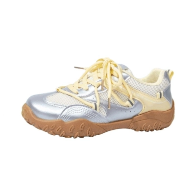 Women's German Trainer Style Casual Shoes Black and Yellow Lightweight Soft Sole Breathable Durable Versatile Sneakers 01