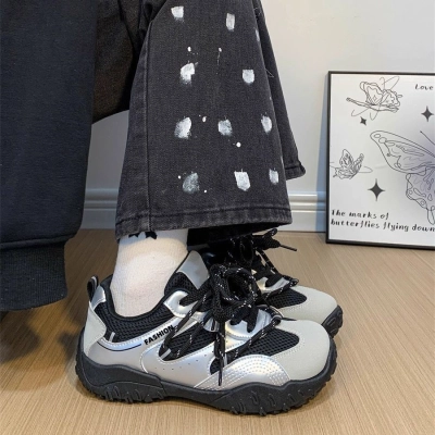 Women's German Trainer Style Casual Shoes Black and Yellow Lightweight Soft Sole Breathable Durable Versatile Sneakers 02
