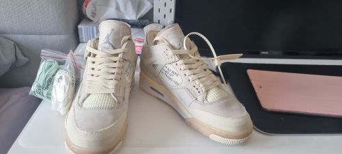 PKGoden  Jordan 4 Retro Off-White Sail (W), CV9388-100 review 