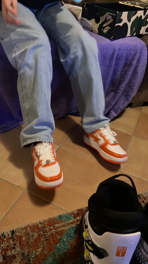 LJR A Bathing Ape Bape Sta Low White Orange,1G70-109-0017 review 