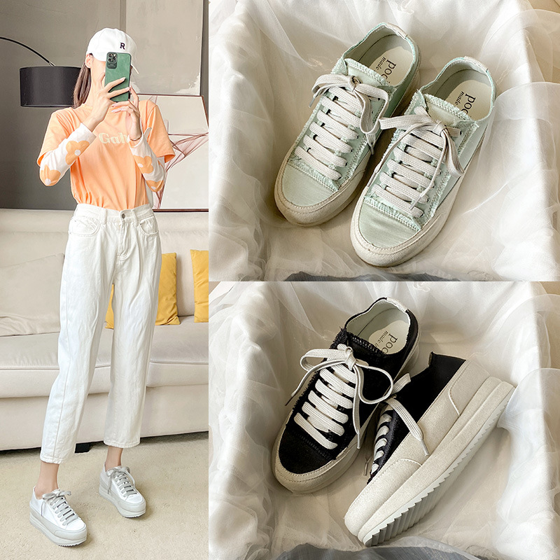 Spanish-Inspired Platform Loafers – Hidden Heel Satin White Shoes, Minimalist Thick-Sole Flats