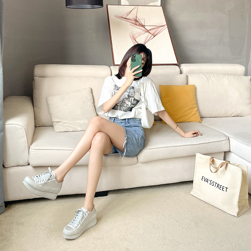 Spanish-Inspired Platform Loafers – Hidden Heel Satin White Shoes, Minimalist Thick-Sole Flats