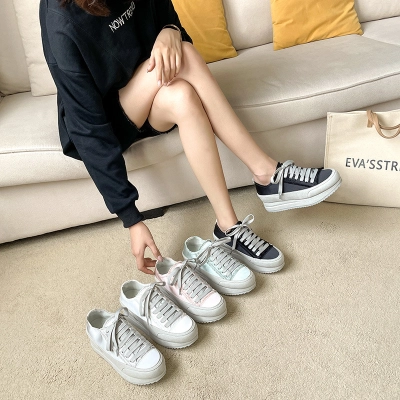 Spanish-Inspired Platform Loafers – Hidden Heel Satin White Shoes, Minimalist Thick-Sole Flats 02