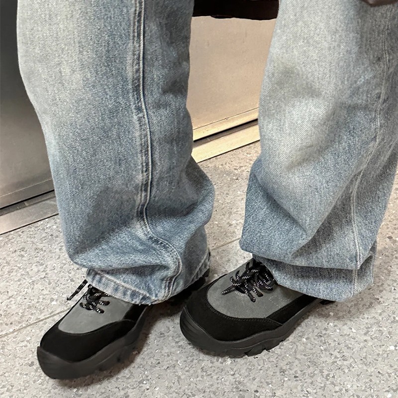 2026 Women's Suede Color-Block Sneakers – Round-Toe Lace-Up Casual Shoes for Spring, Light Hiking & Commute