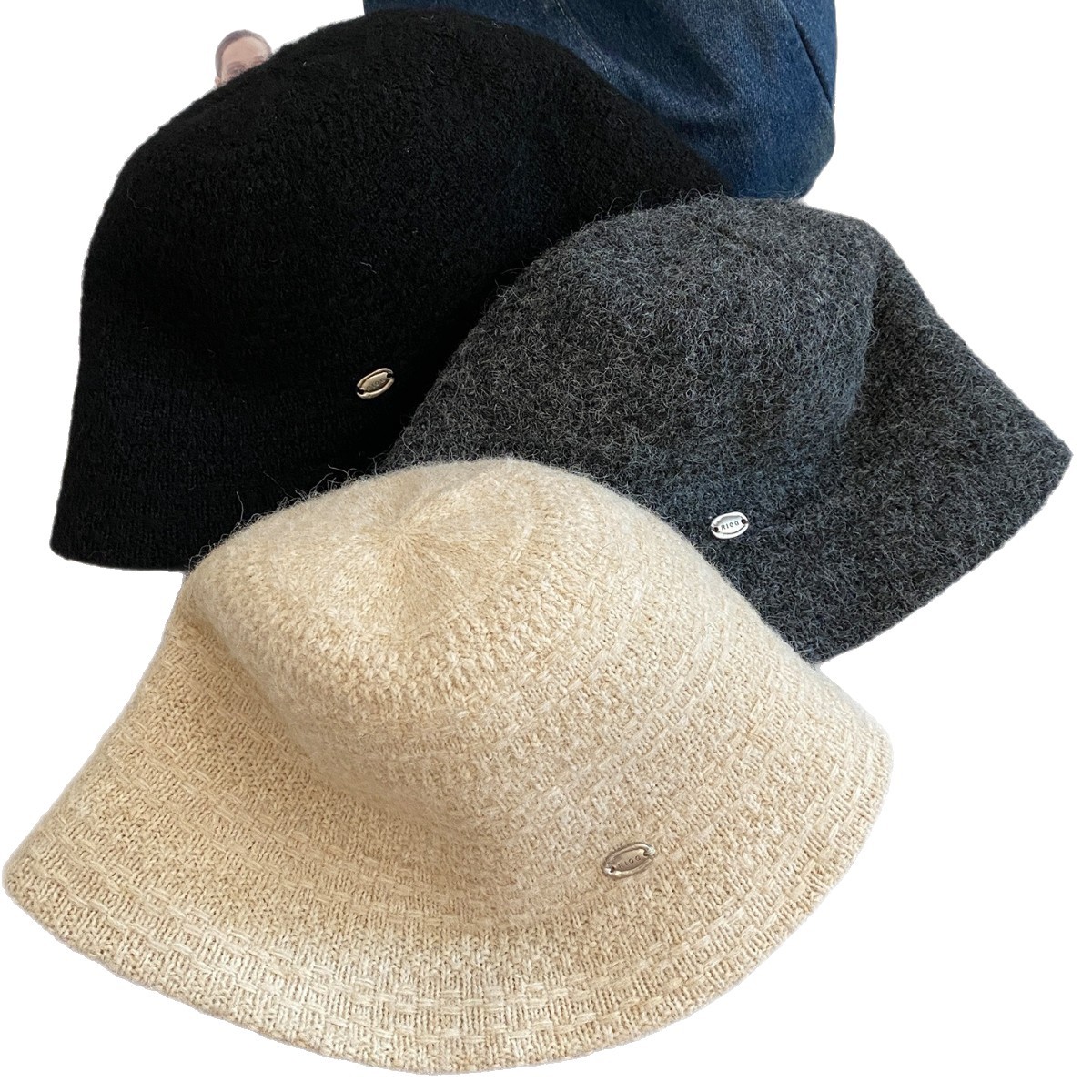 2025 Women's Knit Bucket Hat – Tweed-Texture Spring Summer Sun Hat, Face-Slimming & Oversized Fit