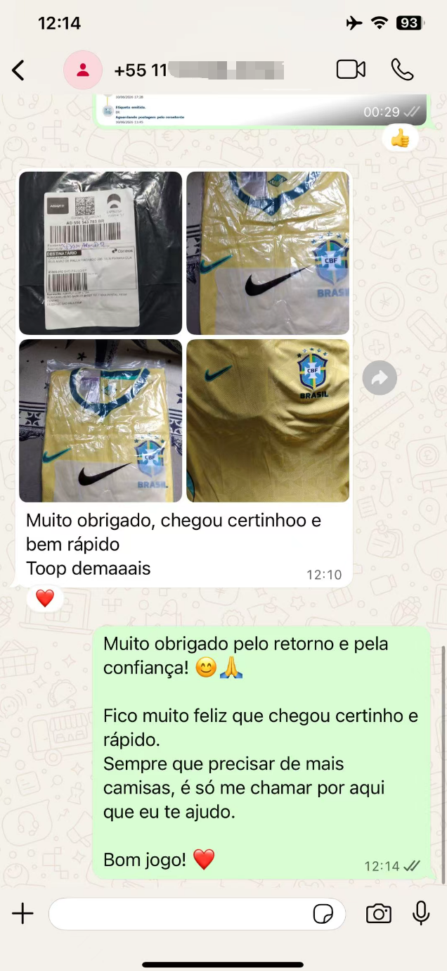 Pedido CamisaGol enviado pelos Correios com rastreio protegido