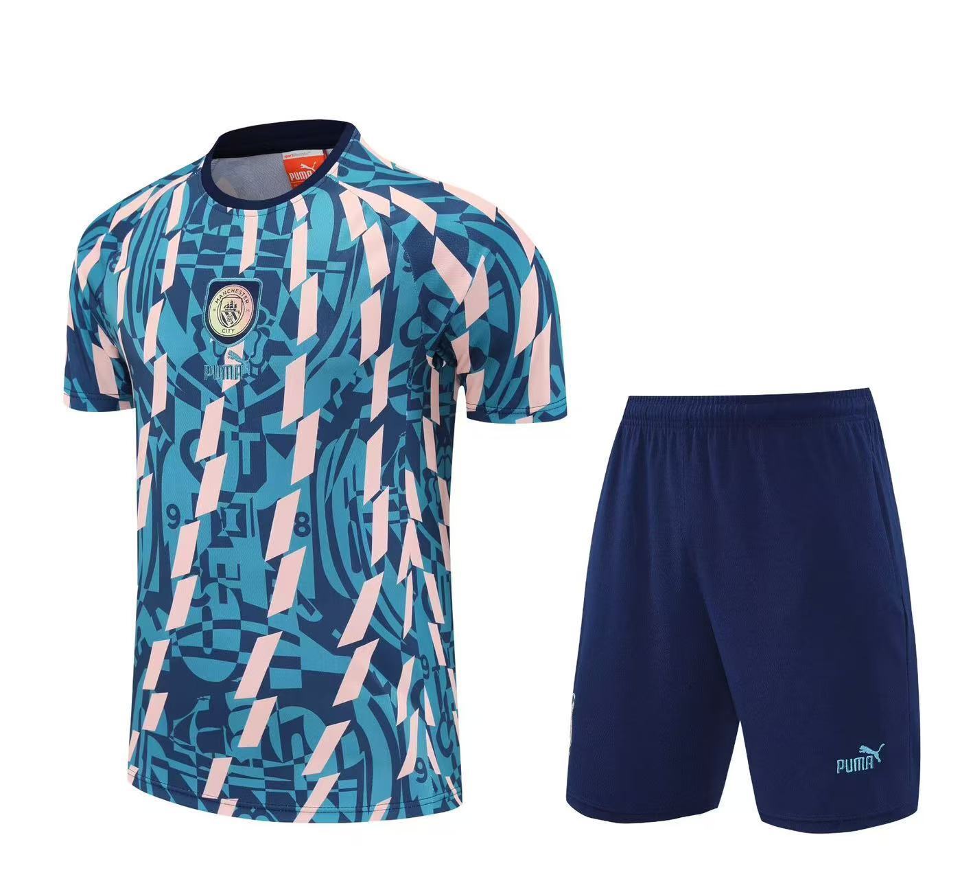 Kit Pré-Jogo Manchester City Masculino 24/25 Azul