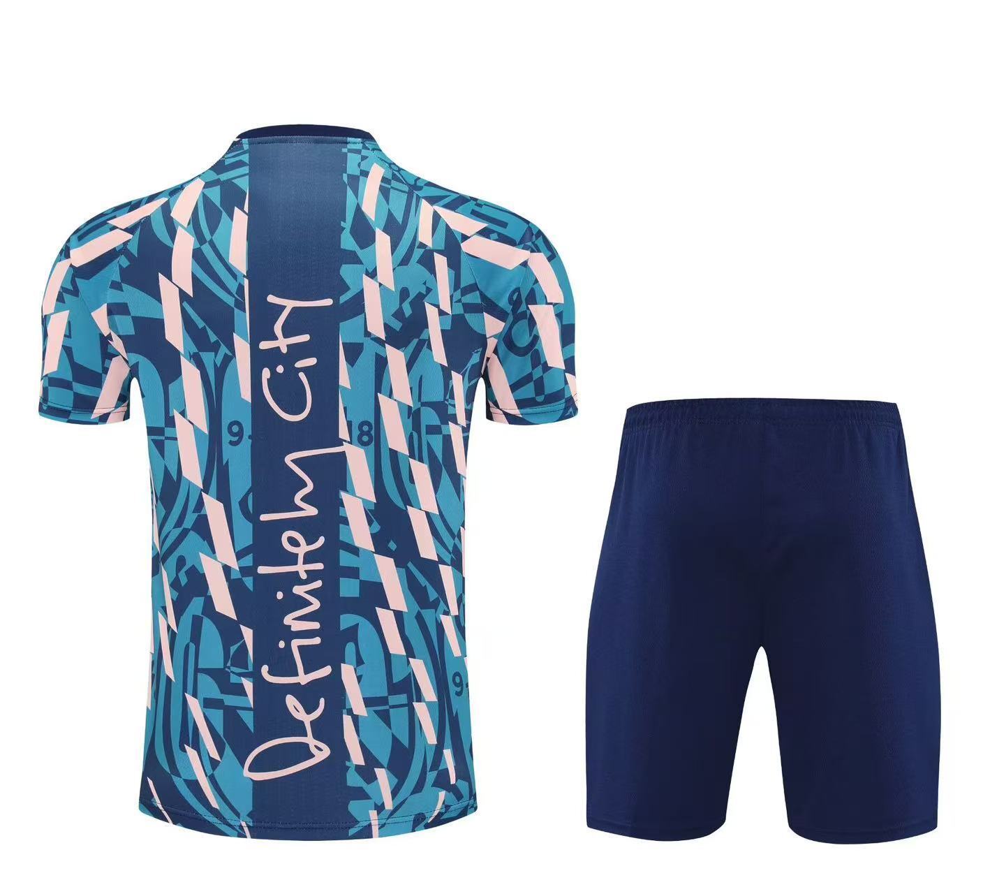 Kit Pré-Jogo Manchester City Masculino 24/25 Azul