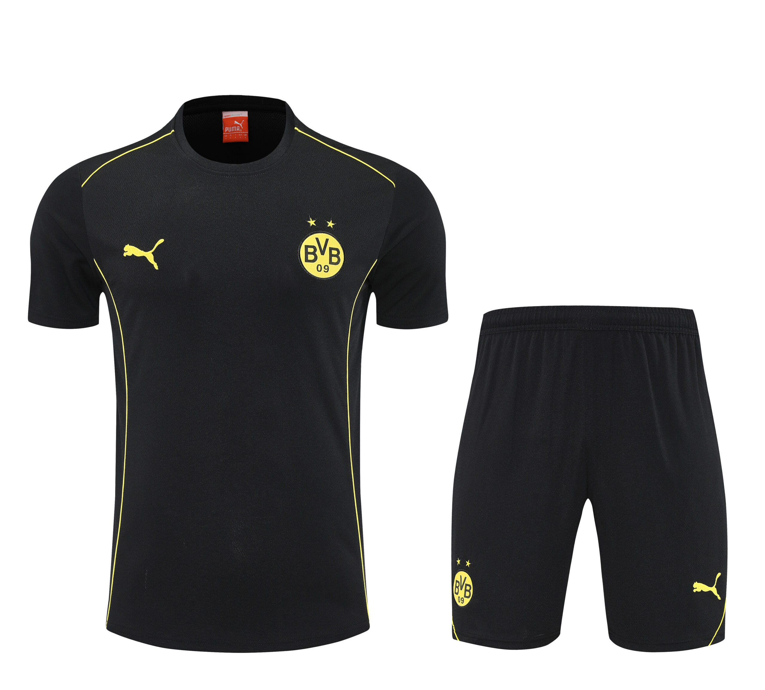 Kit de Treino do Borussia Dortmund 2025-2026 Preto com Detalhes Amarelos