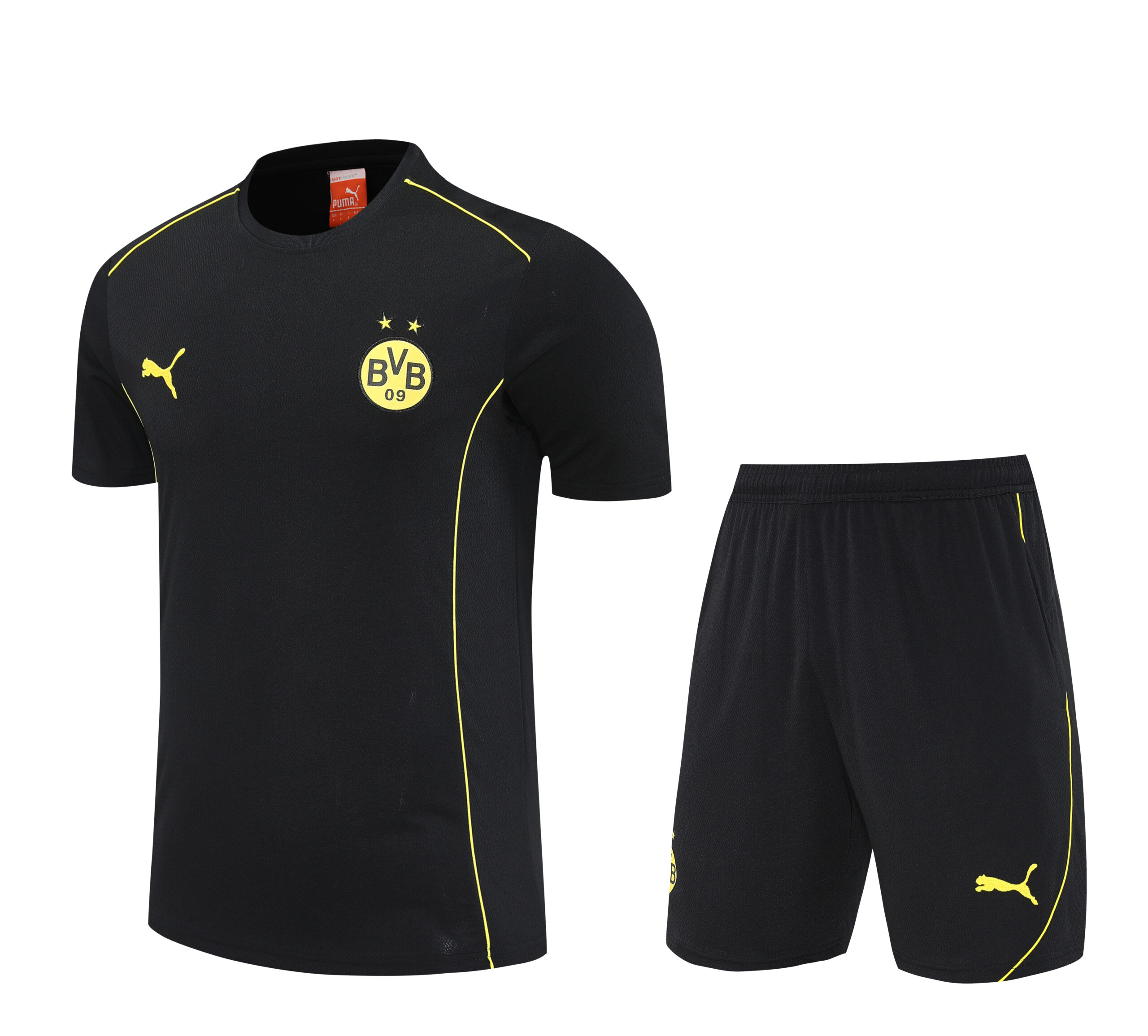 Kit de Treino do Borussia Dortmund 2025-2026 Preto com Detalhes Amarelos