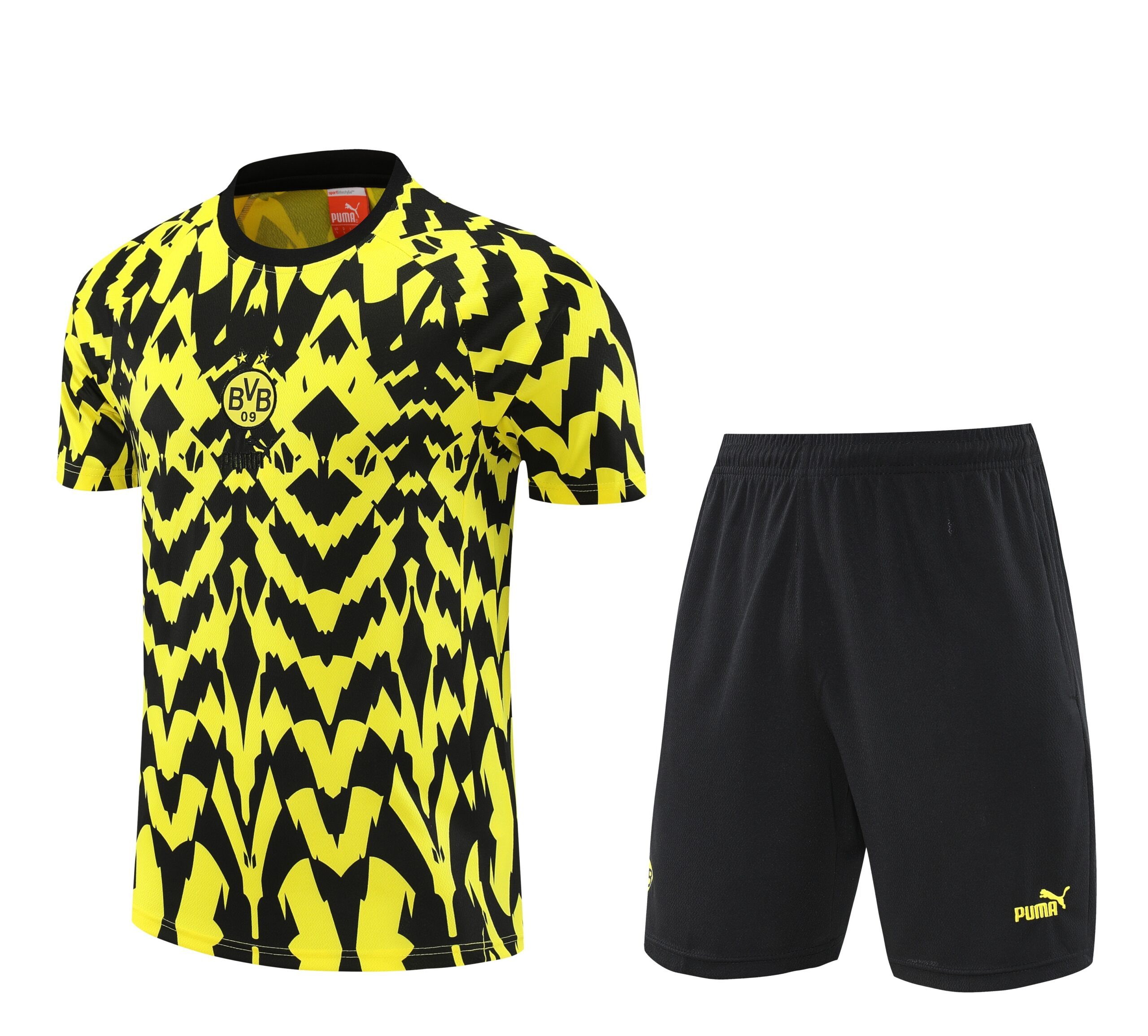 Kit de Treino do Borussia Dortmund 2024-2025 Amarelo com Grafismos Pretos