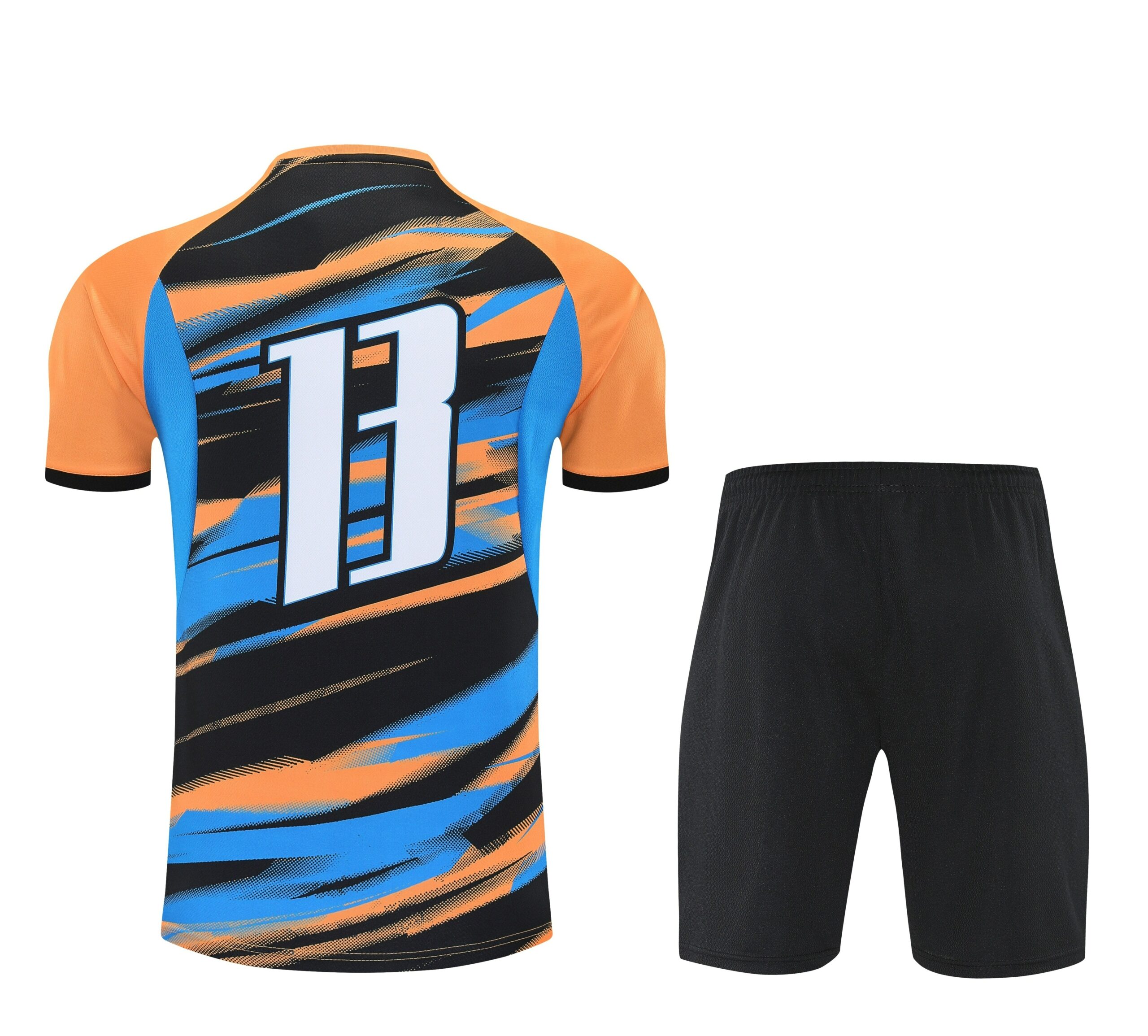 Kit de Treino do Marseille 2025-2026 Azul com Detalhes Laranja e Pretos