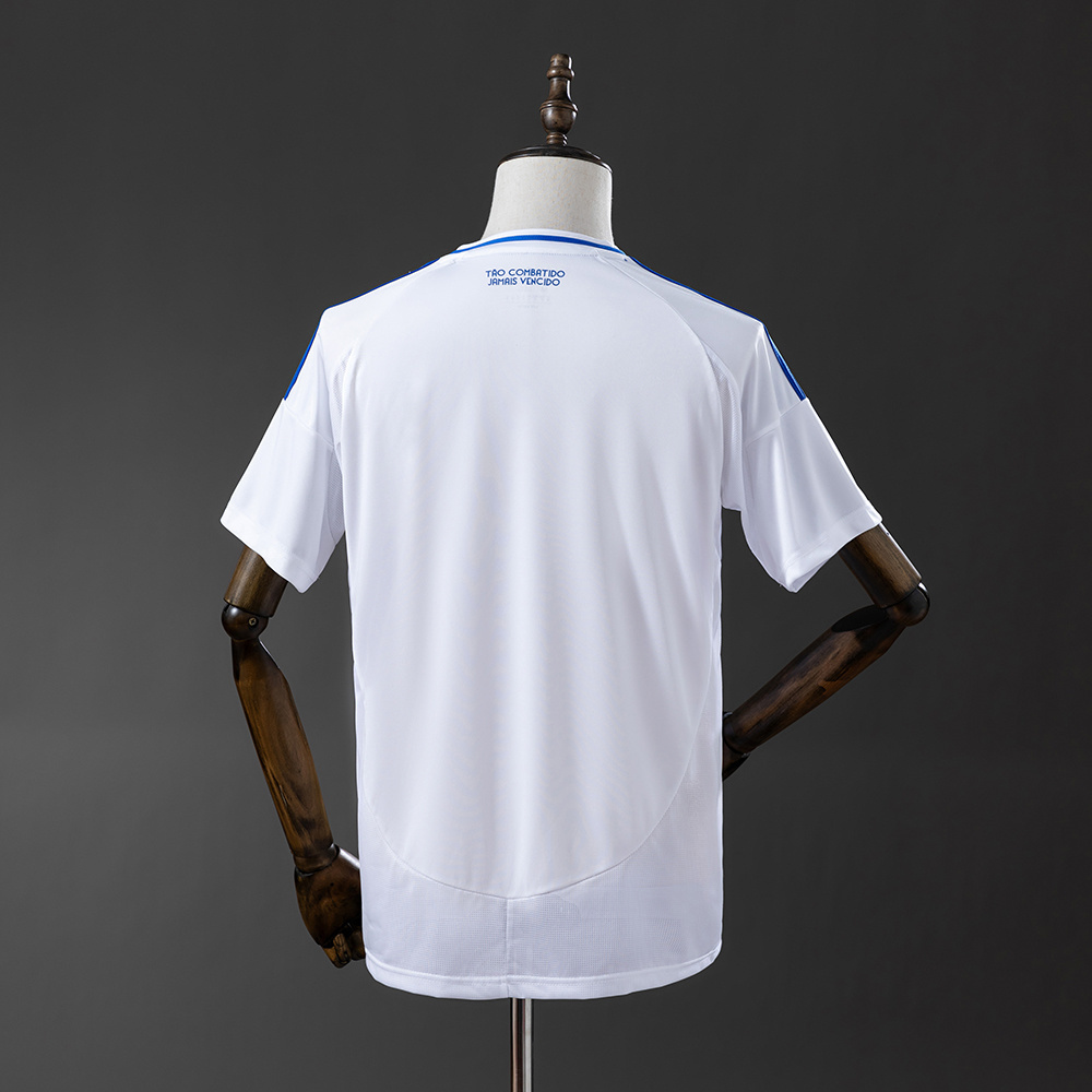 Camisa Torcedor Away Branca com Listras Azuis do Cruzeiro 2025/26