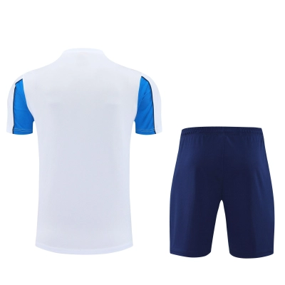 Kit de Treino do Marseille 2025-2026 Branco com Azul-Celeste 02
