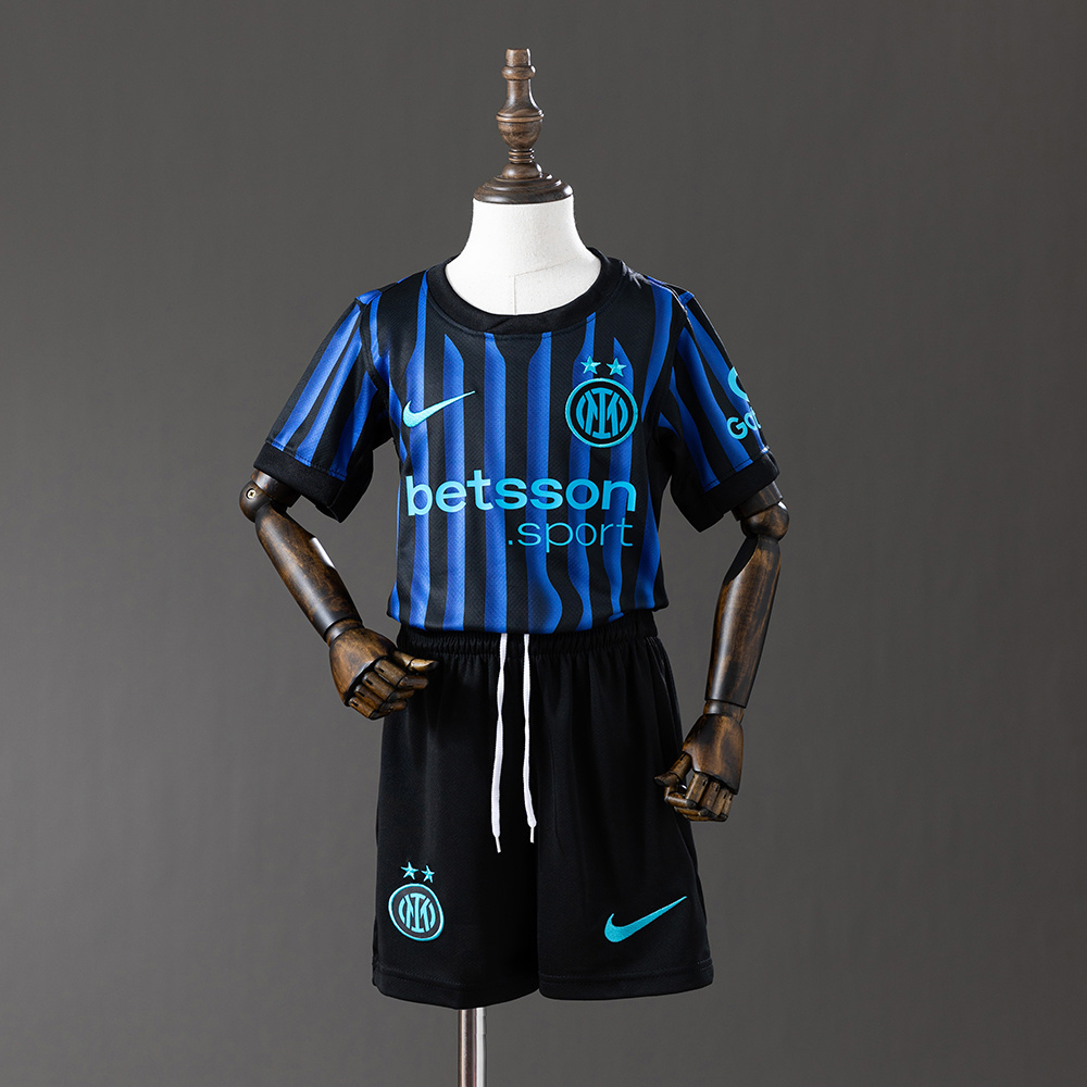 Kit Infantil Home Preto e Azul do Inter de Milão 2025/26