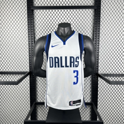 Regata Home Branca e Azul do Dallas Mavericks Davis Nº 3 01