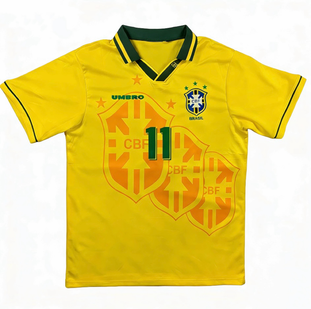 Camisa Retrô Home do Brasil 1994 Nº 11 Ronaldo