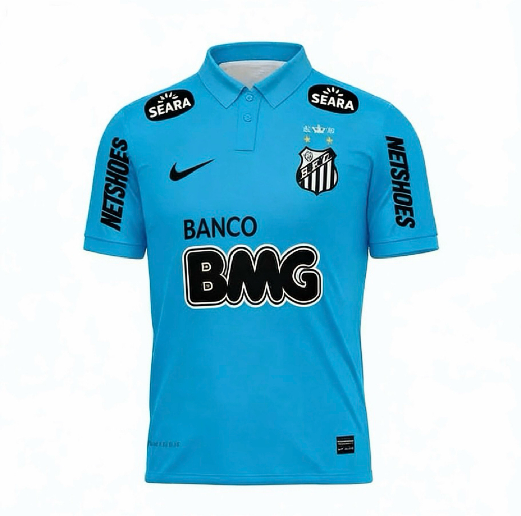 Camisa Retrô Away Azul do Santos 2012/13 Neymar