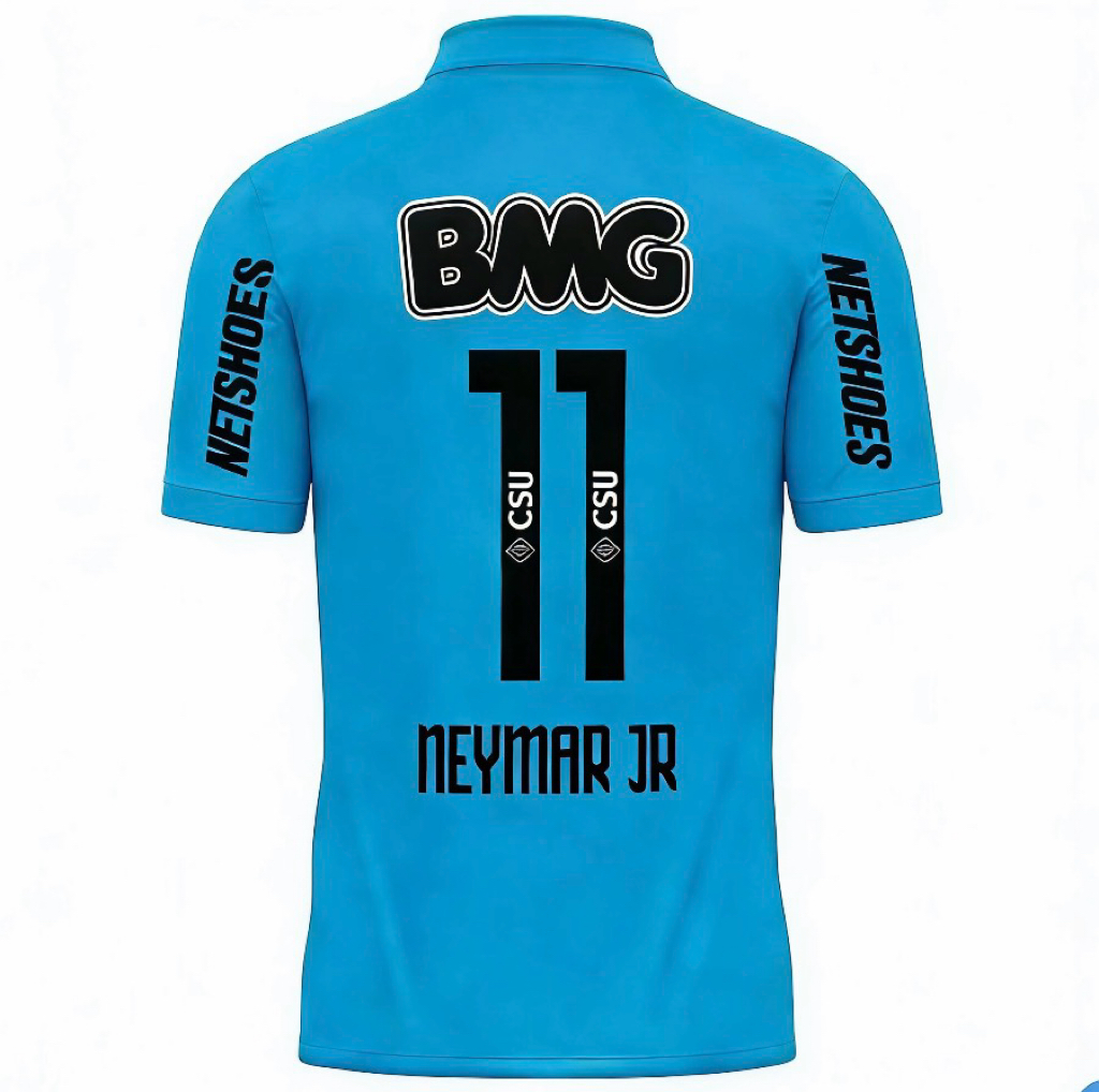 Camisa Retrô Away Azul do Santos 2012/13 Neymar